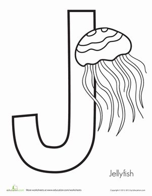 J is for jellyfish worksheet education alphabet crafts preschool letter a crafts letter j