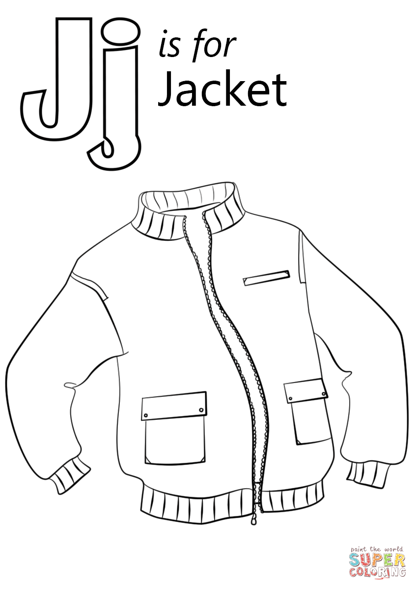 Letter j is for jacket colorg page free prtable colorg pages letter j abc colorg pages letter a colorg pages