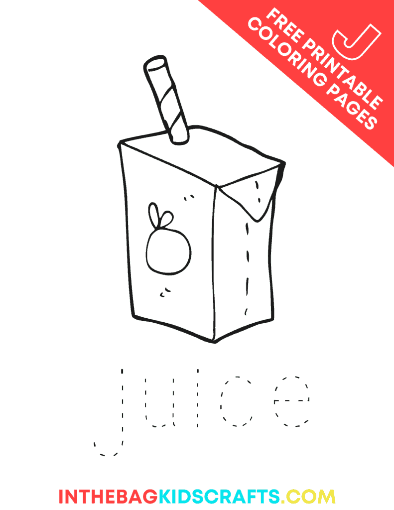 Letter j coloring pages free printable â in the bag kids crafts