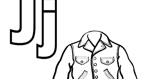 Crayon palace j is for jacket alphabet coloring page