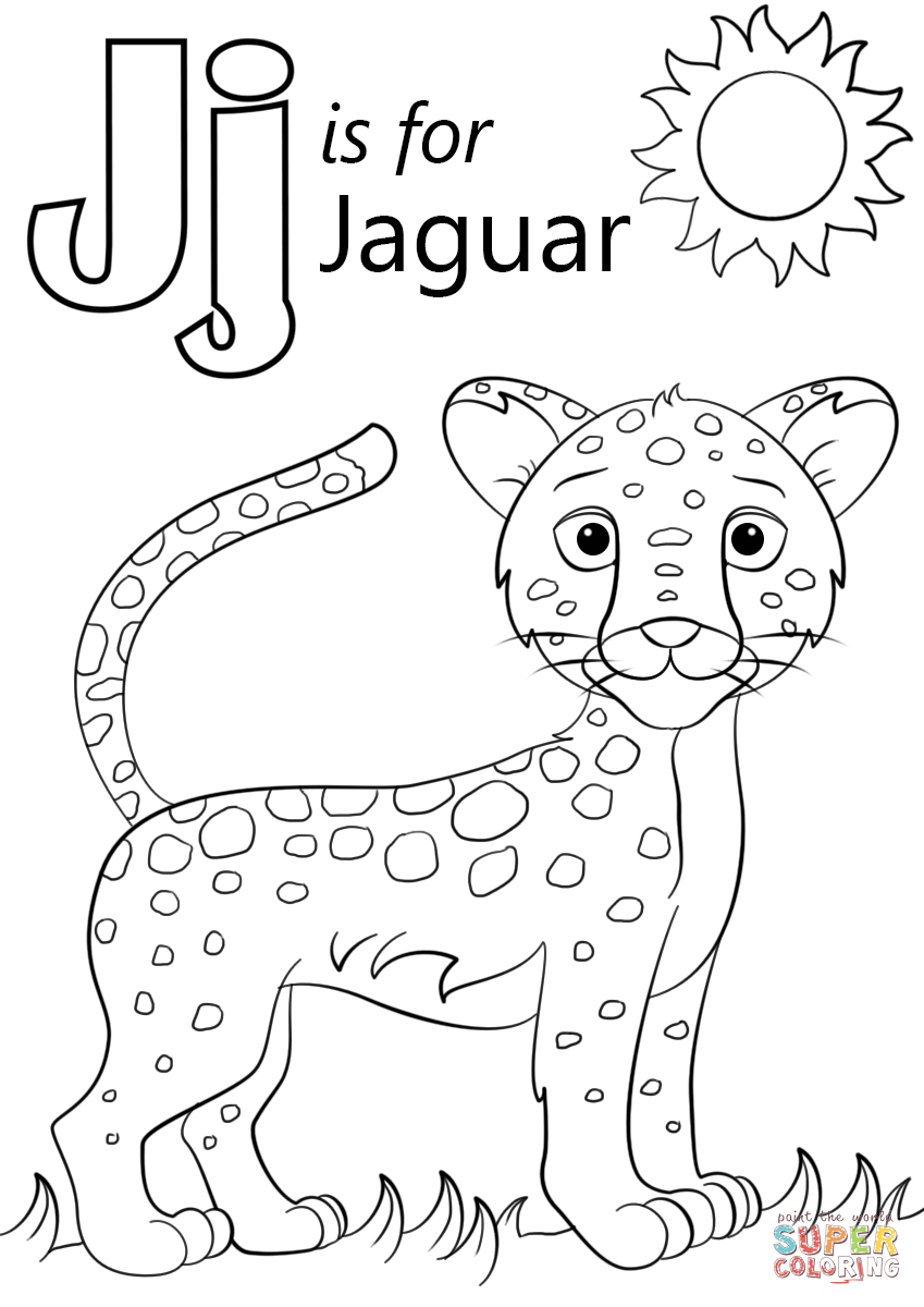 Letter j is for jaguar coloring page free printable coloring pages alphabet coloring pages abc coloring pages abc coloring