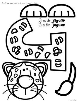 Bilingual letter j craft jaguarjaguar by la maestra pati bilingue