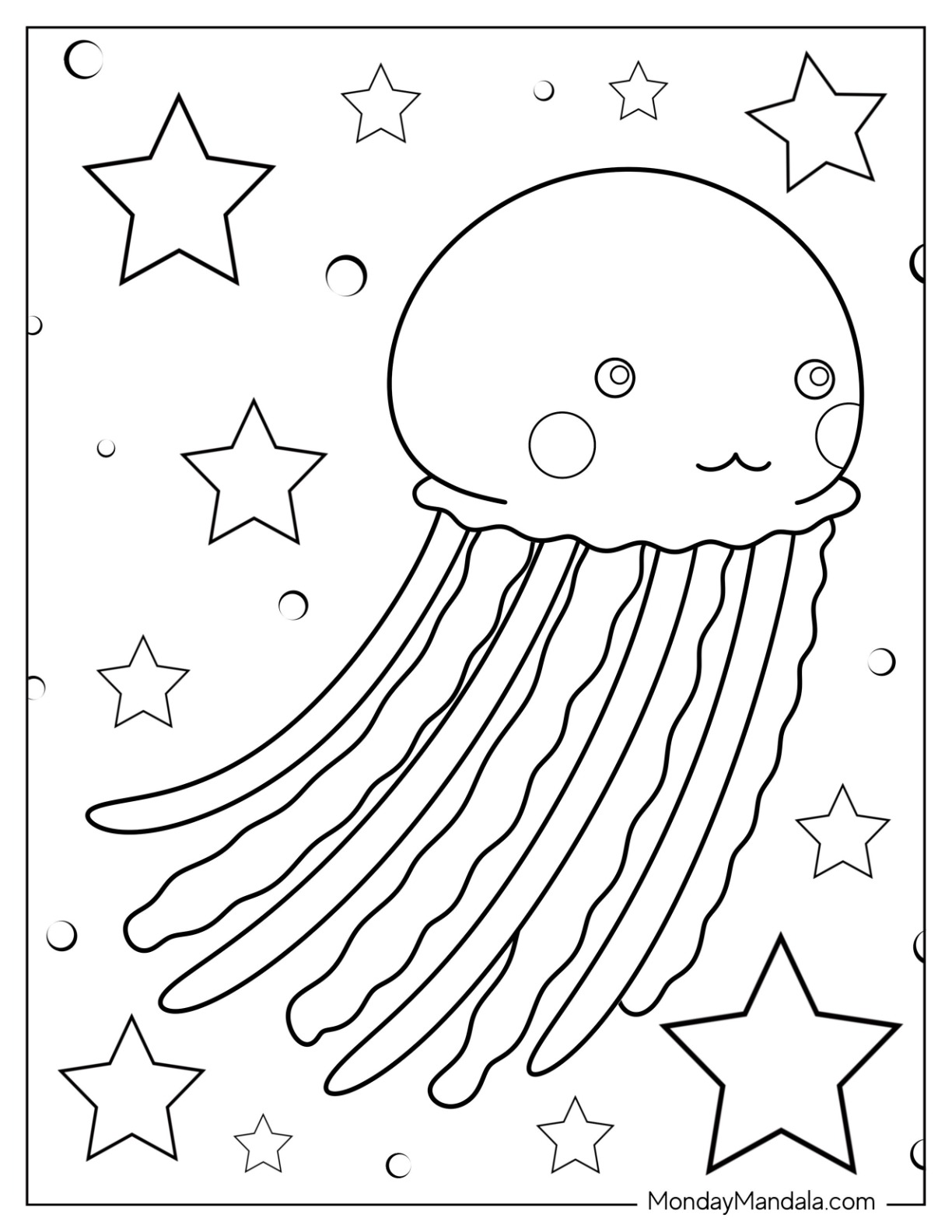 Jellyfish coloring pages free pdf printables