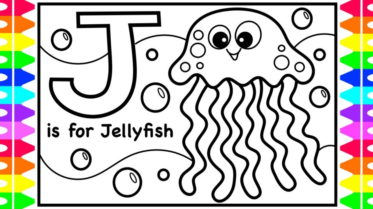 Abc alphabet coloring pages for kids j is for jellyfish fun coloring pages sea anials coloring