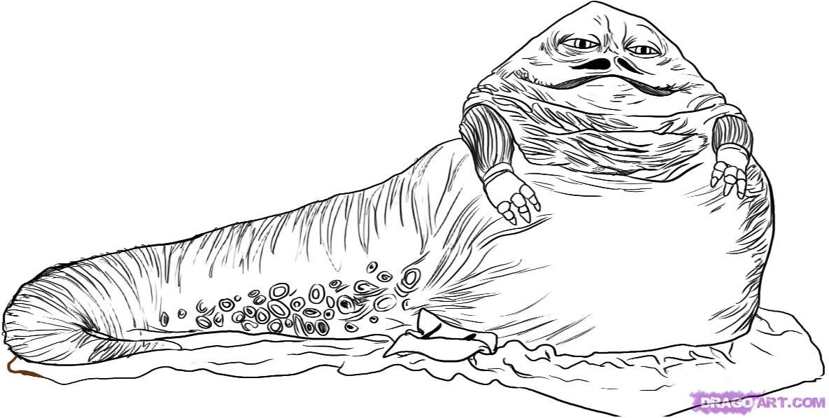 How to draw jabba the hutt from star wars step star wars coloring book coloring pages star wars