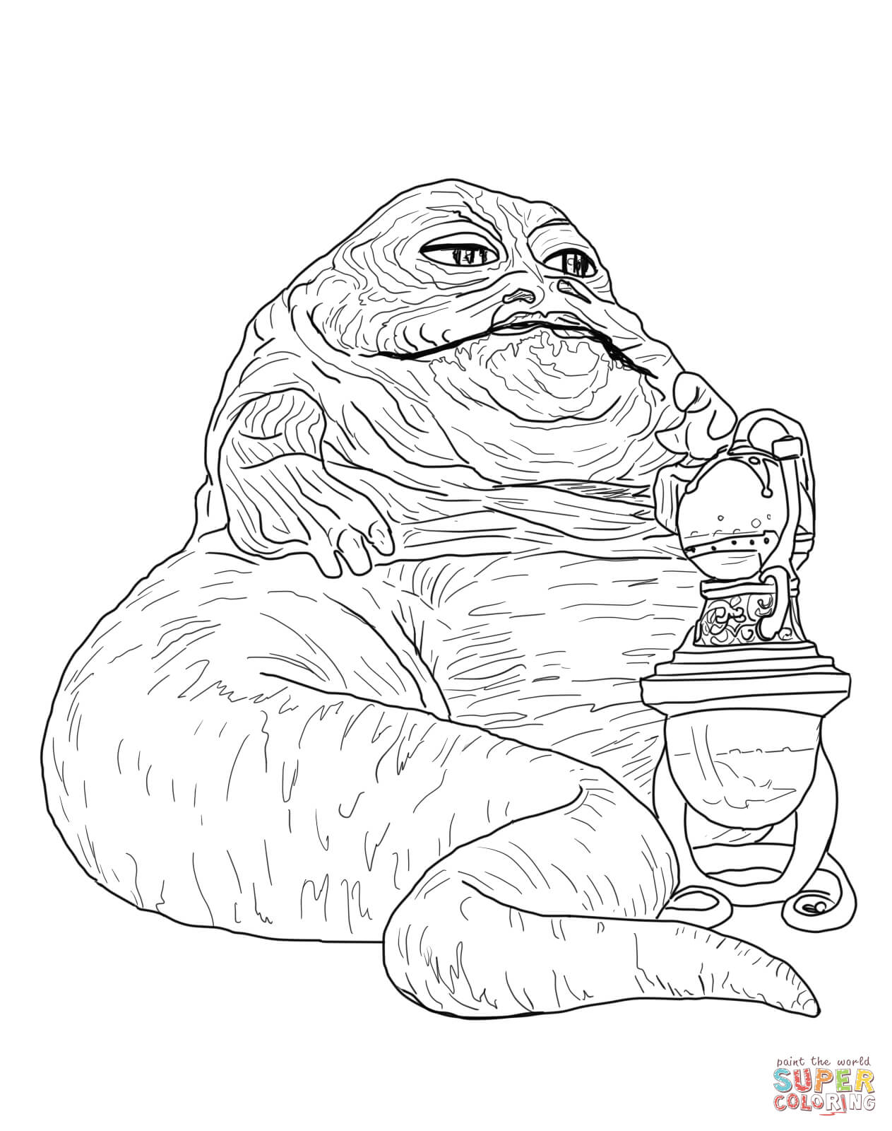 Jabba the hutt coloring page free printable coloring pages