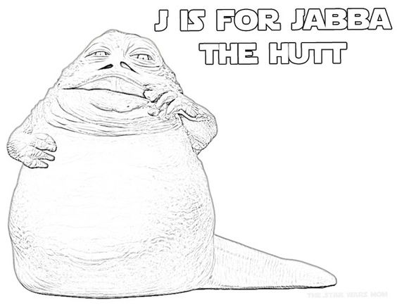 Should you color jabba the hutt in alphabet coloring pages star wars party printable star