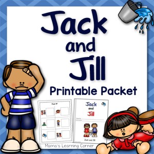 Jack and jill nursery rhyme packet