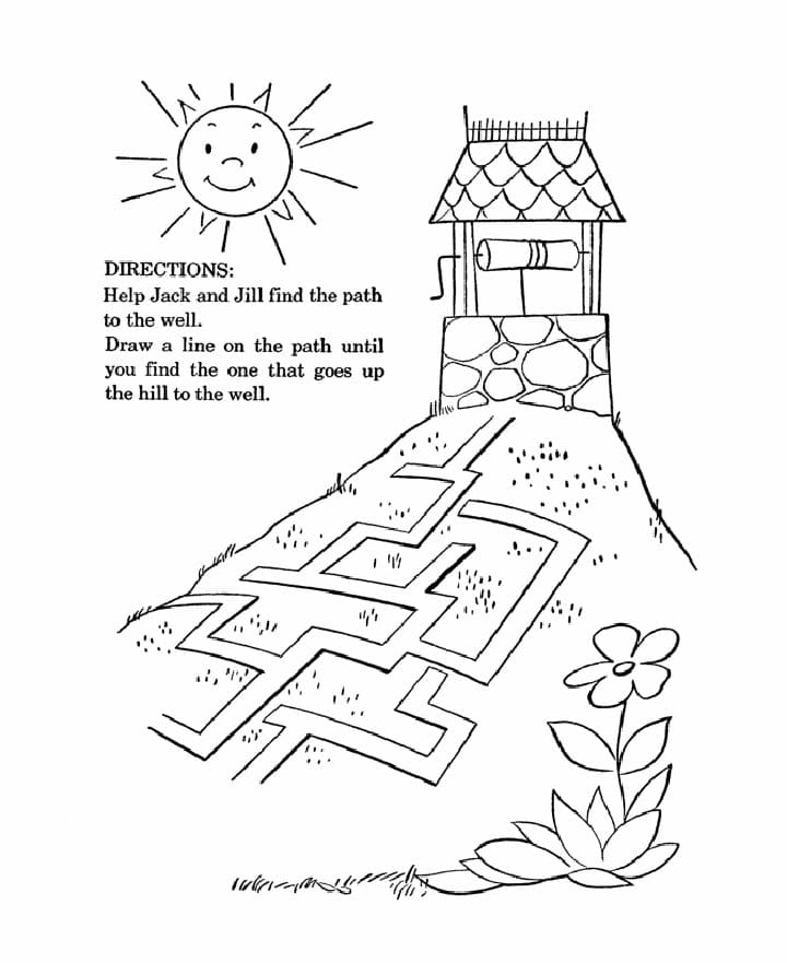 Nursery rhyme directions coloring page