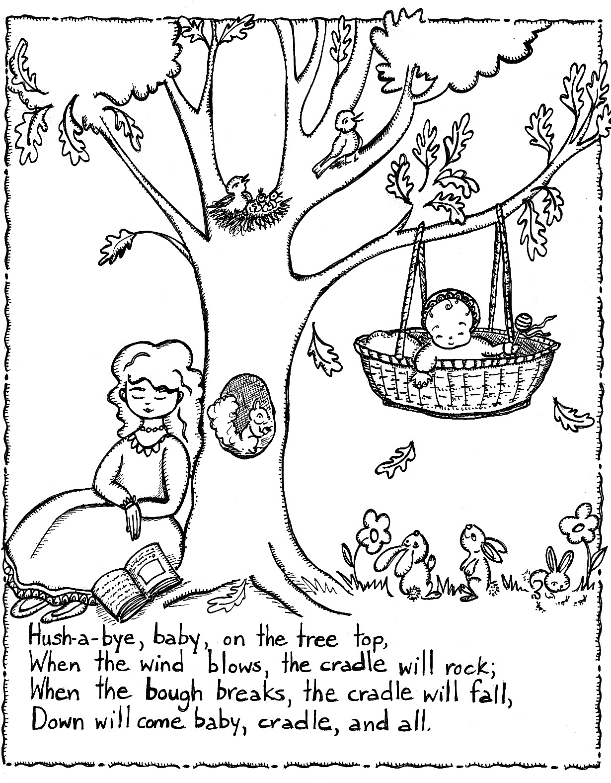 Free printable nursery rhymes coloring pages for kids