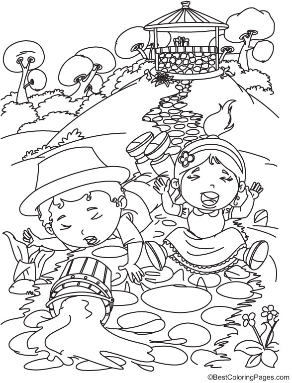 Jack and jill nursery rhymes coloring page download free jack and jill nursery rhymes coloring page for kids best coloring pages