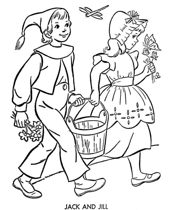 Nursery rhymes coloring page sheets