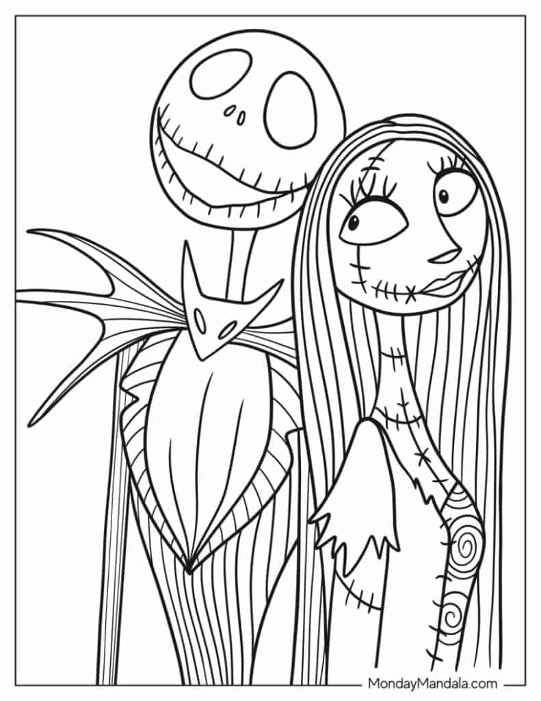 Nightmare before christmas coloring pages free pdfs