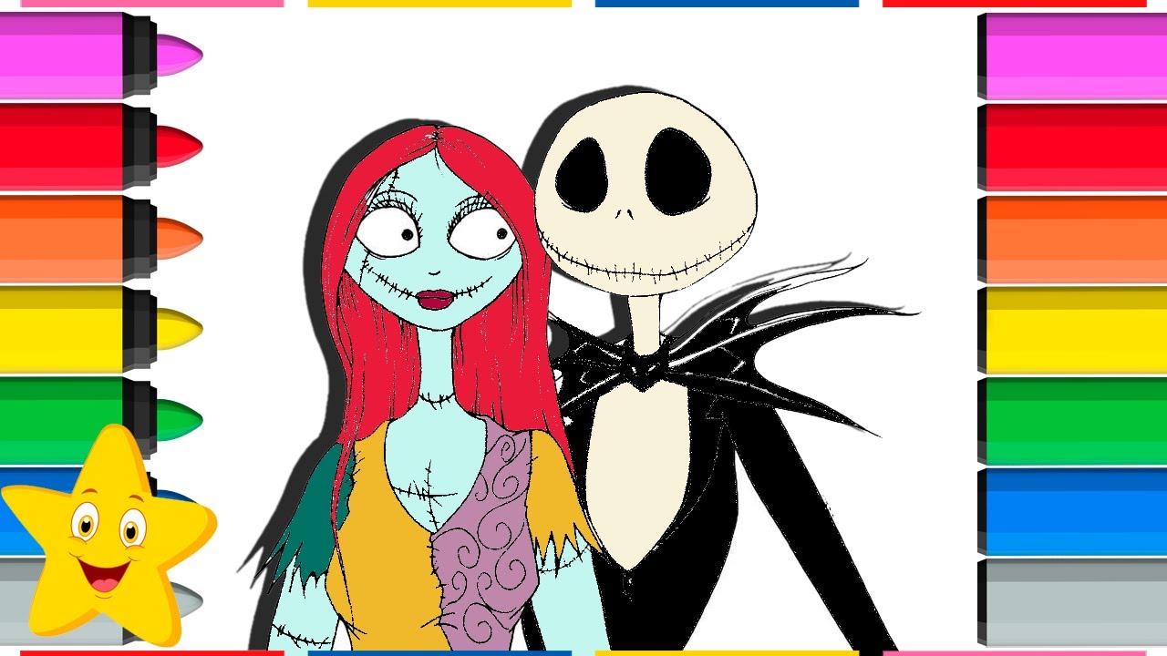 The nightmare before christmas coloring pagesðï sally and jack skellington