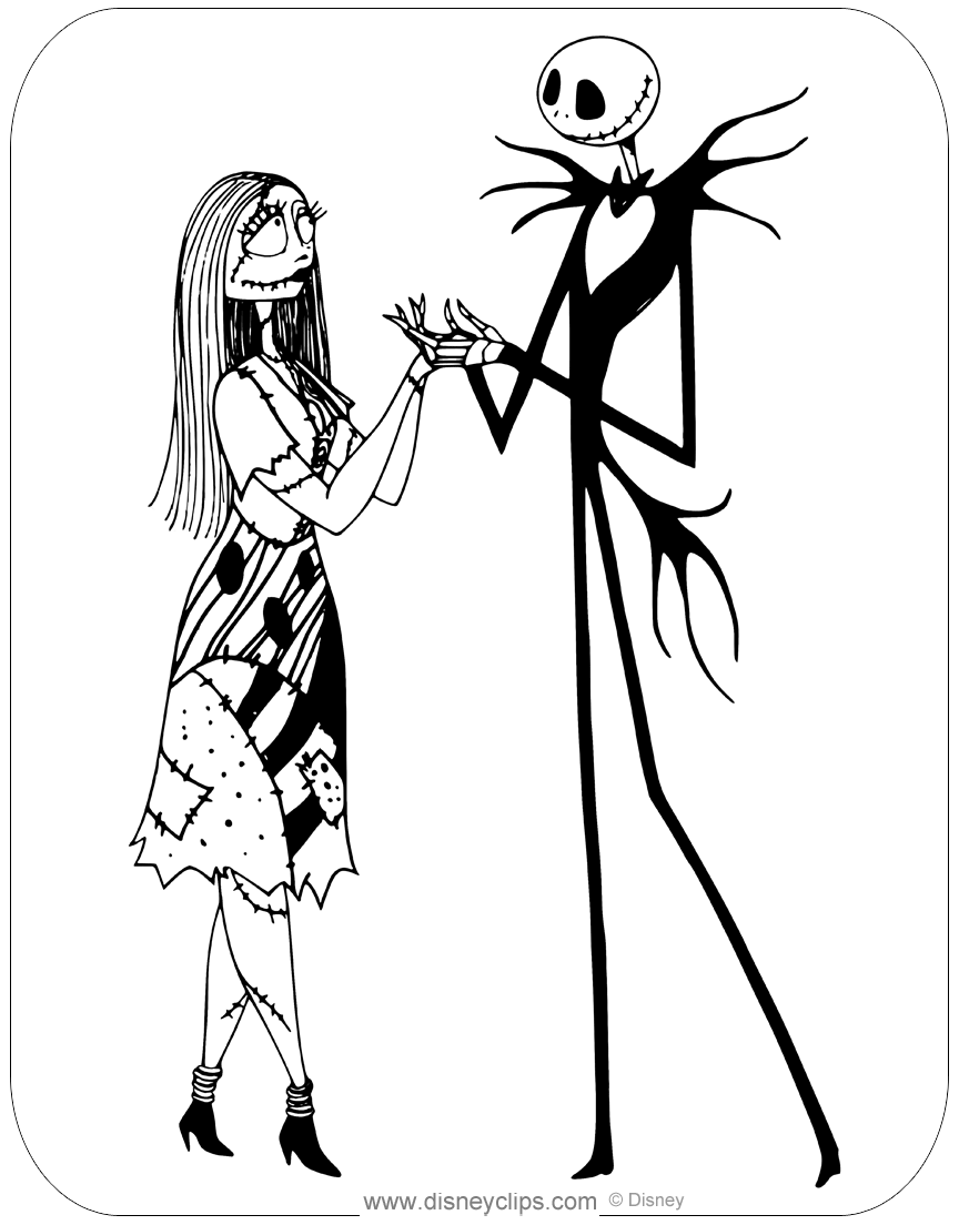 The nightmare before christmas coloring pages