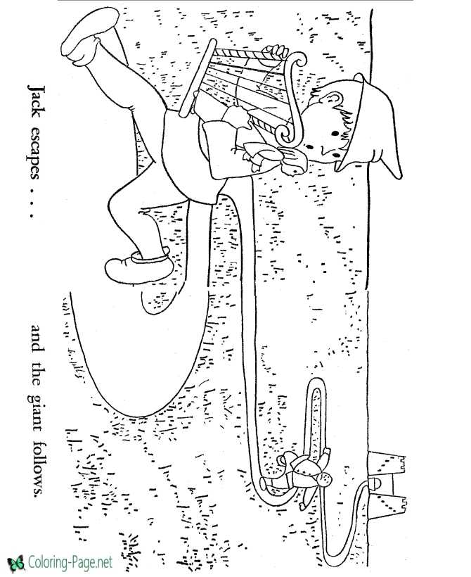 Jack and the beanstalk coloring pages