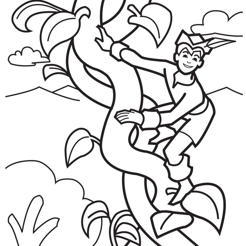 Jack and the beanstalk coloring jack and the beanstalk coloring page illustration masal sanat ãocuk