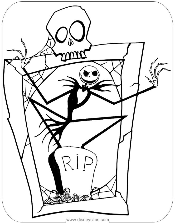 Jack skellington coloring page from the nightmare before christmas jackskellington niâ christmas coloring pages christmas scene drawing disney coloring pages