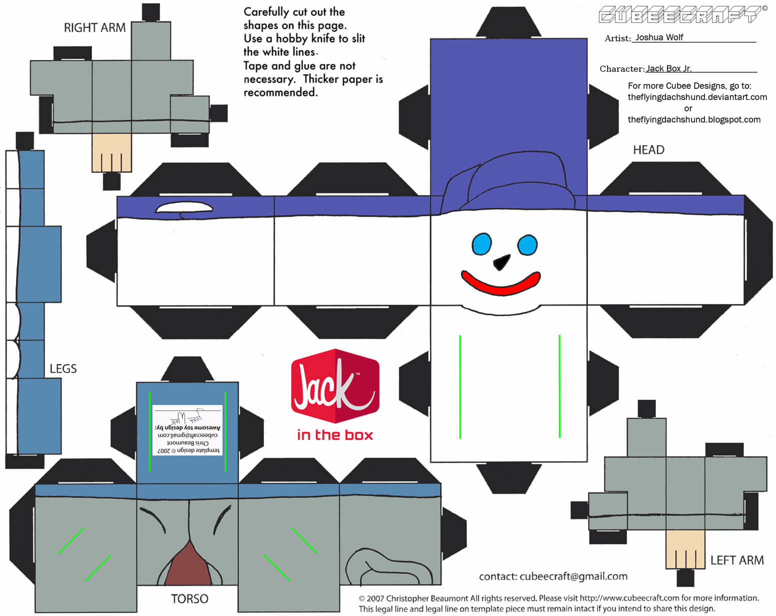 Jack box jr paper toy free printable papercraft templates