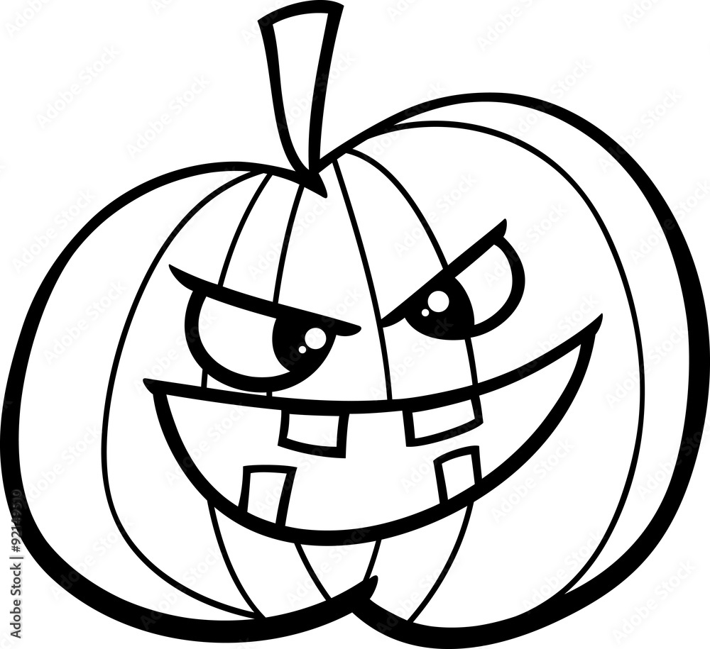 Jack o lantern coloring page vector