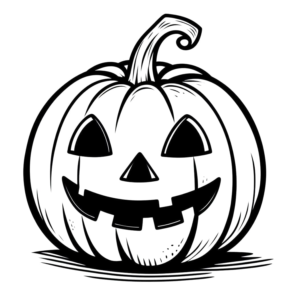 Jack o lantern on halloween coloring page