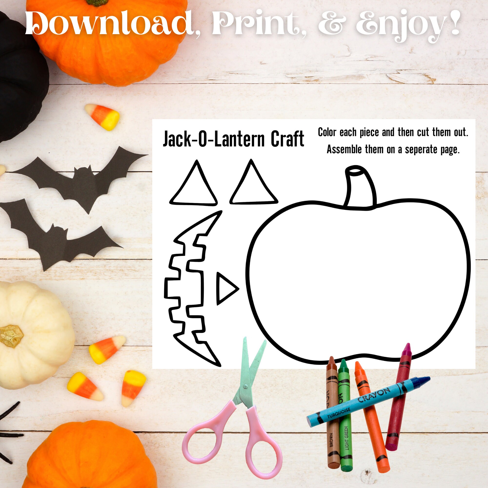 Indoor preschooljack olantern printable craftpumpkin coloringjack o lantern facehomeschool activitykids coloring page halloween craft