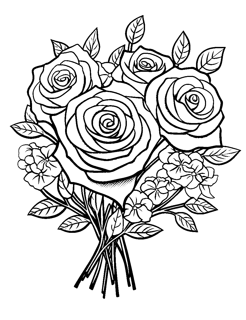 Rose coloring pages free printable sheets