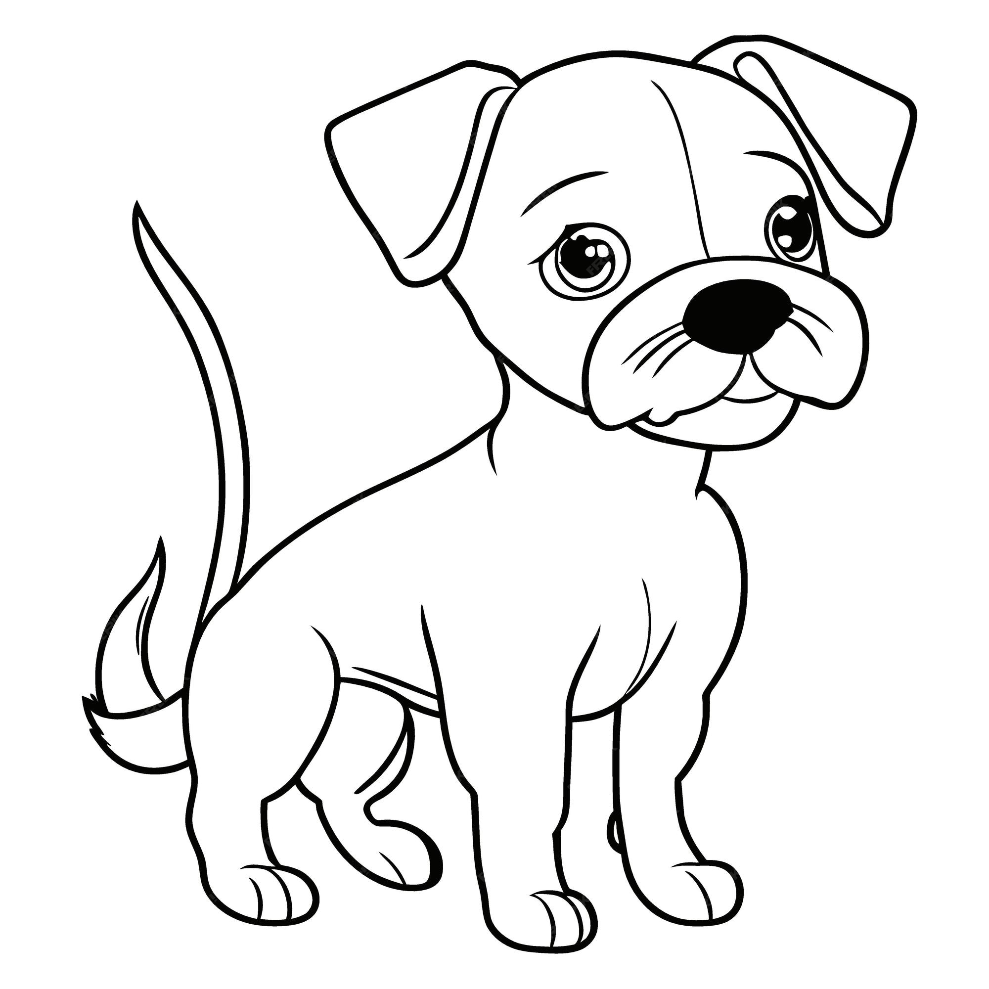 Premium vector jack russell terrier coloring book for kids ages years simple line coloring book page simple