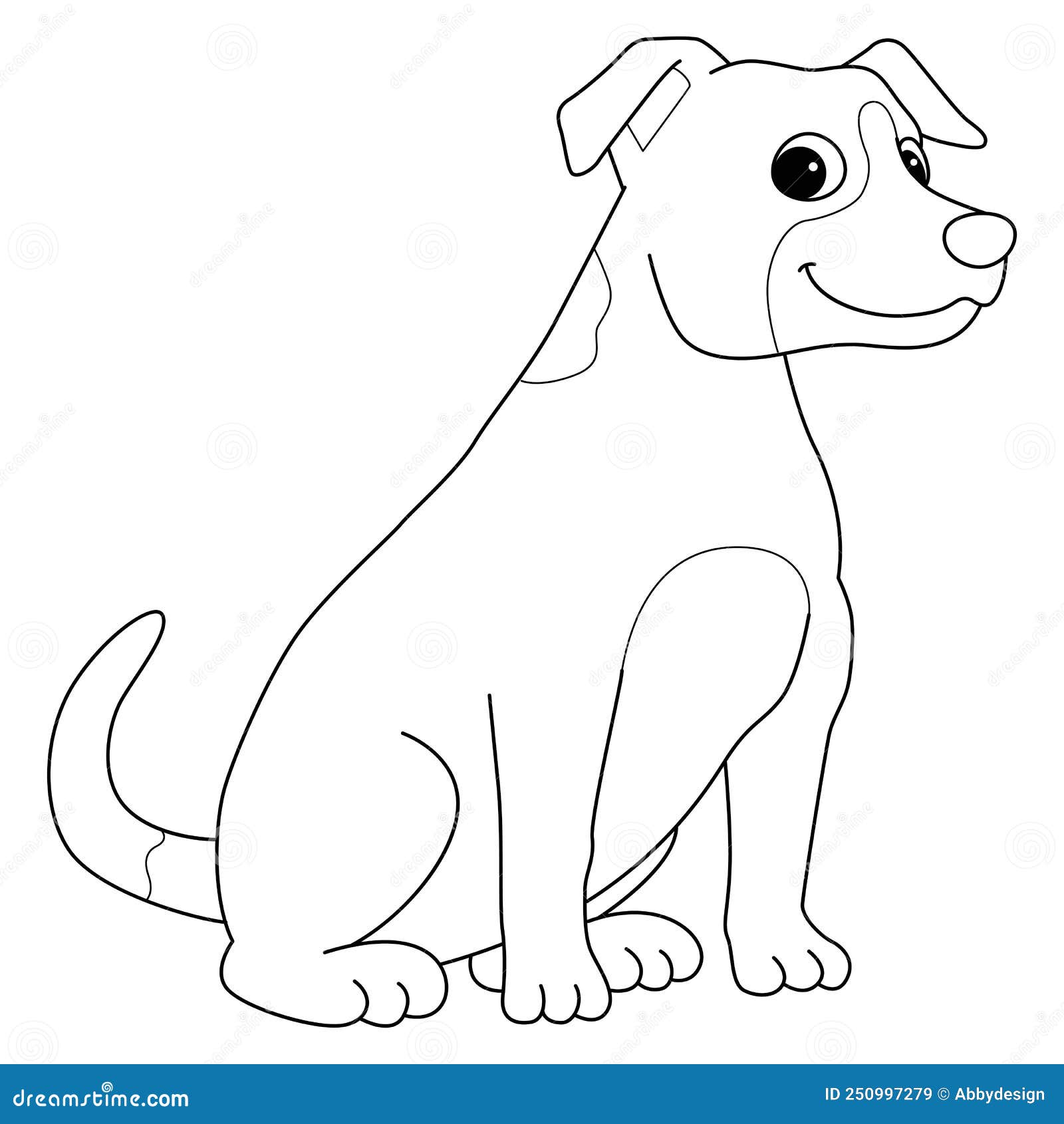 Jack russell terrier dog isolated coloring page stock vector
