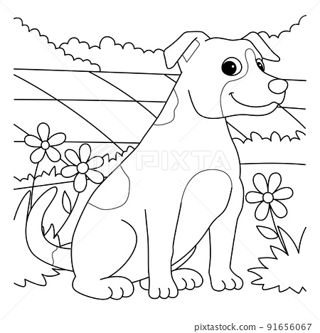 Jack russell terrier dog coloring page for kids