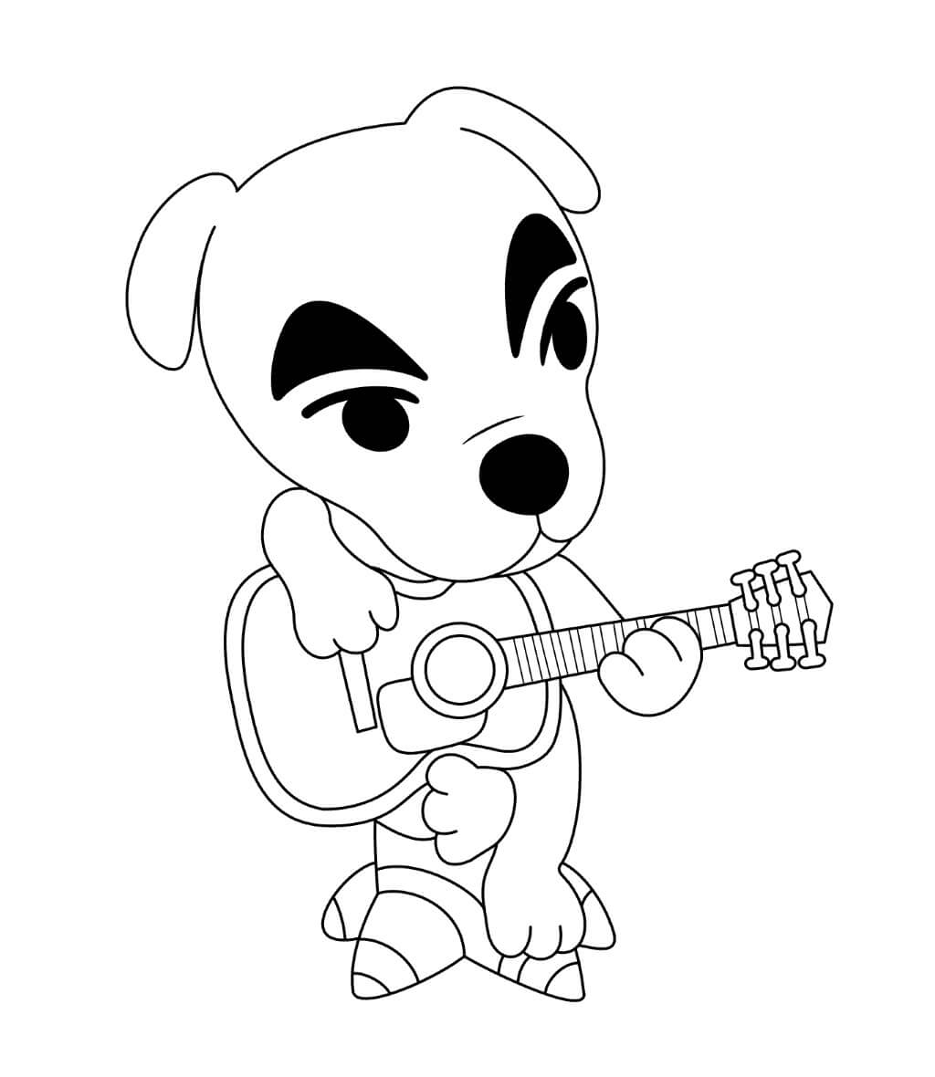 Jack russell playing guitar coloring page