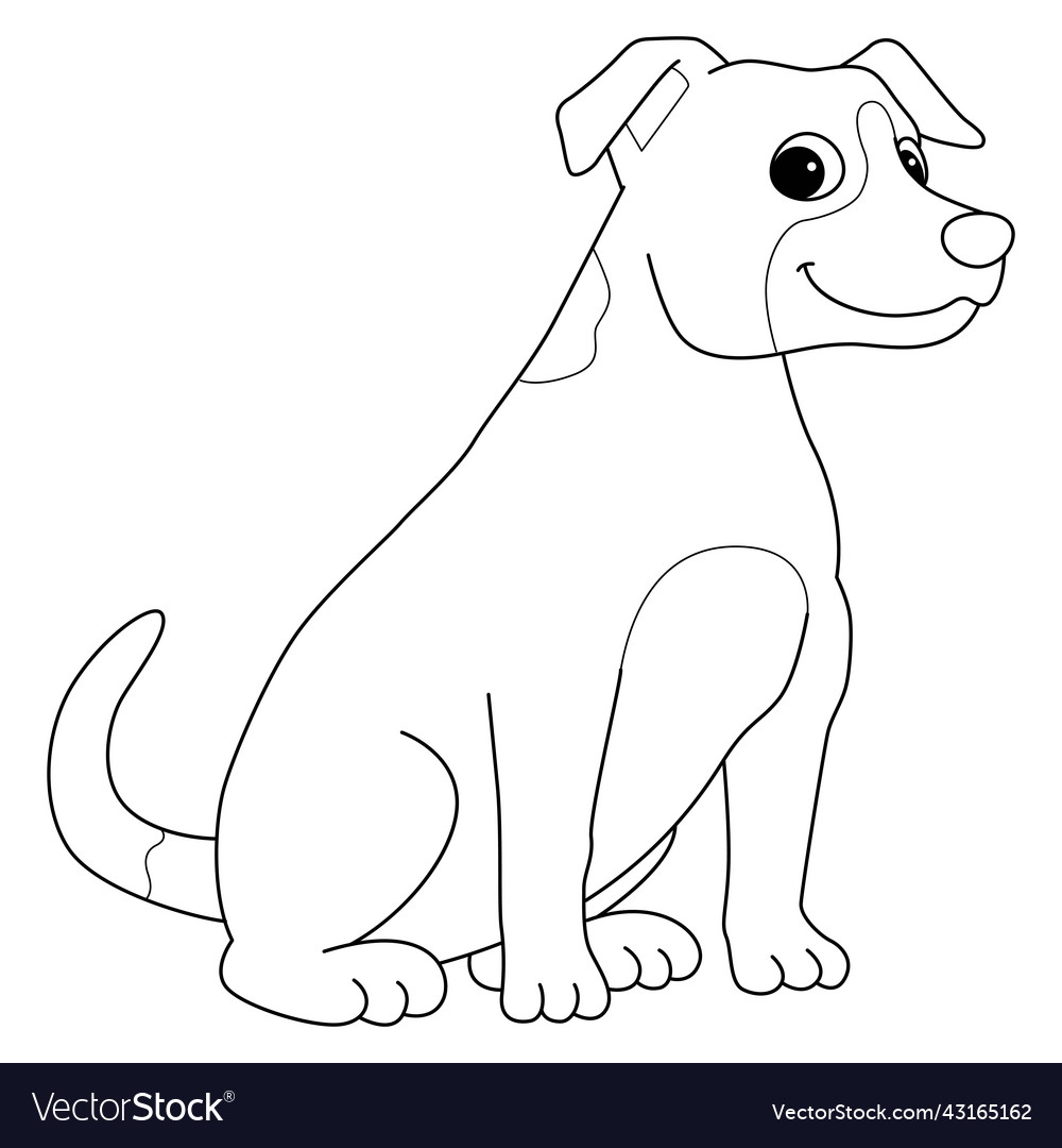 Jack russell terrier dog isolated coloring page vector image