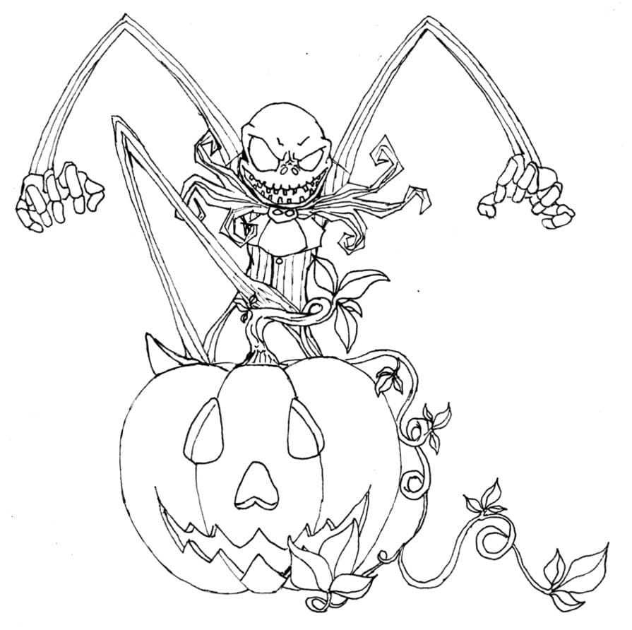 Evil jack skellington coloring page