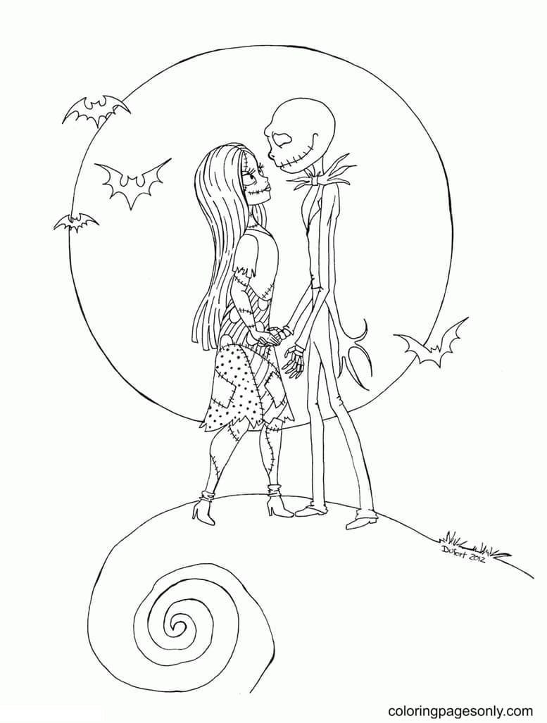 Nightmare before christmas coloring pages printable for free download