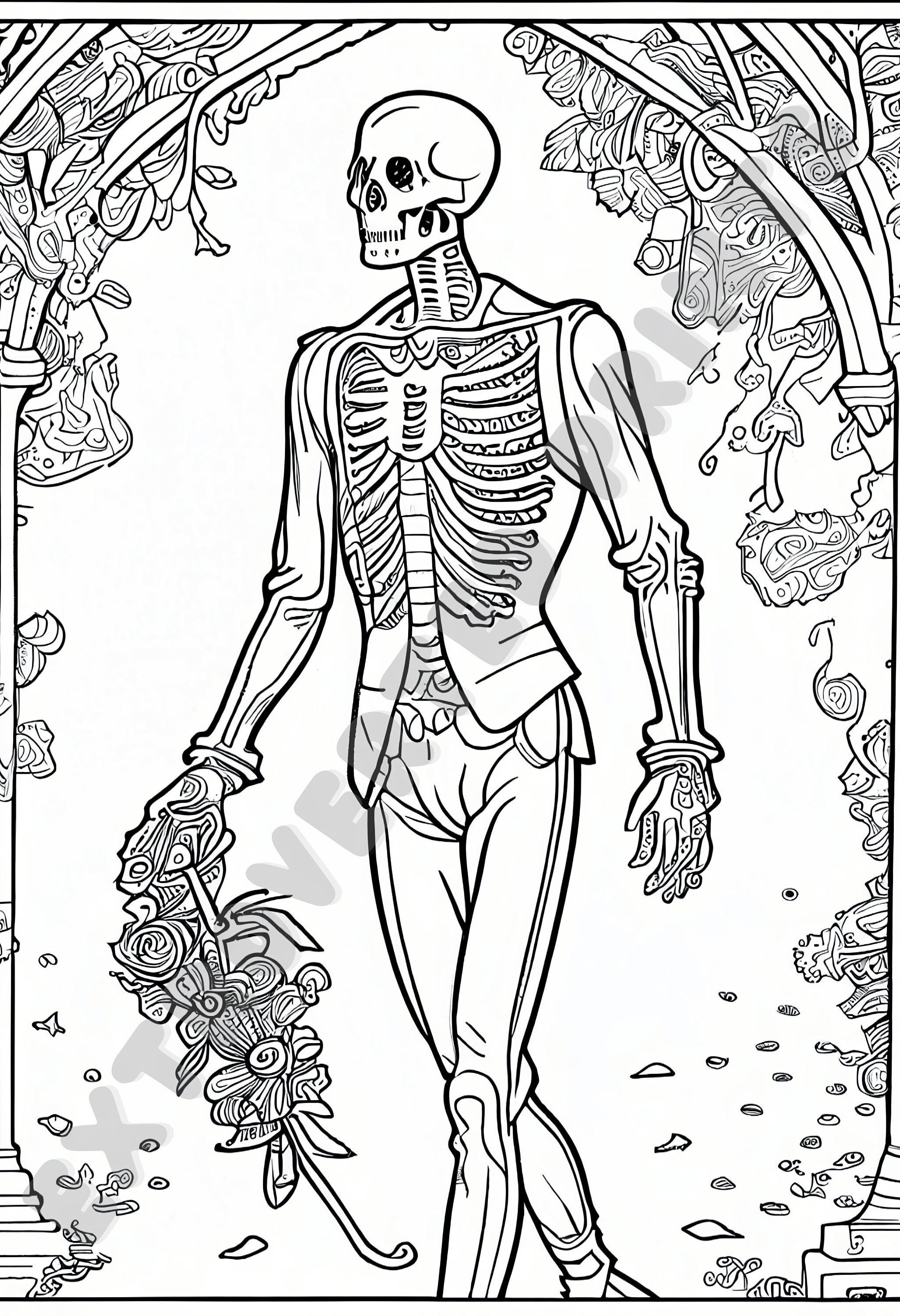 Jack skellington coloring page for kids and adults who experience adhd anxiety relaxin meditation instant digital download pdf file