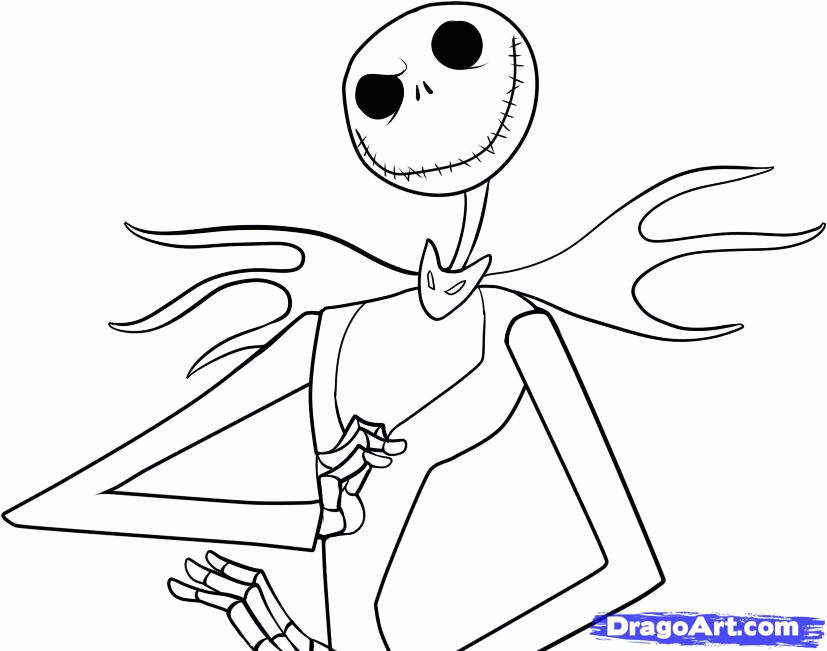 Jack skellington coloring pages printable for free download