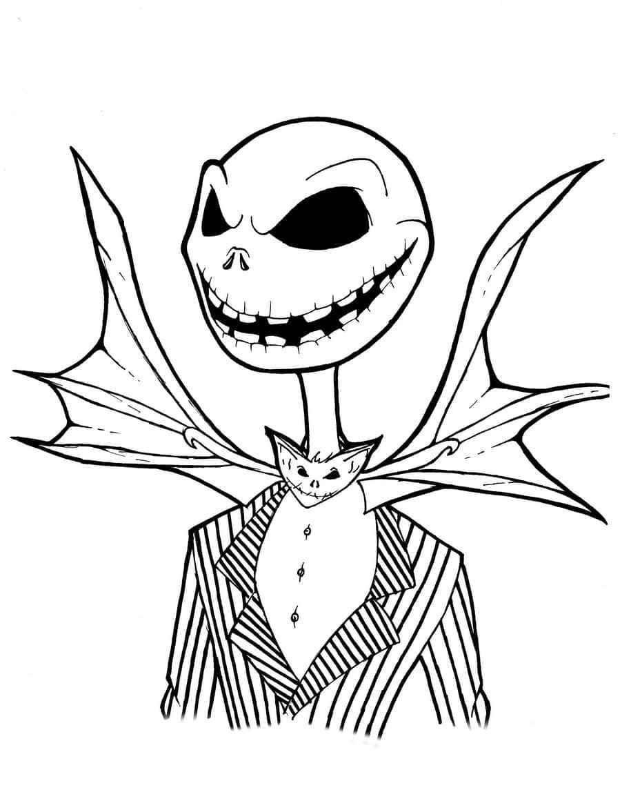 Creepy jack skellington coloring page