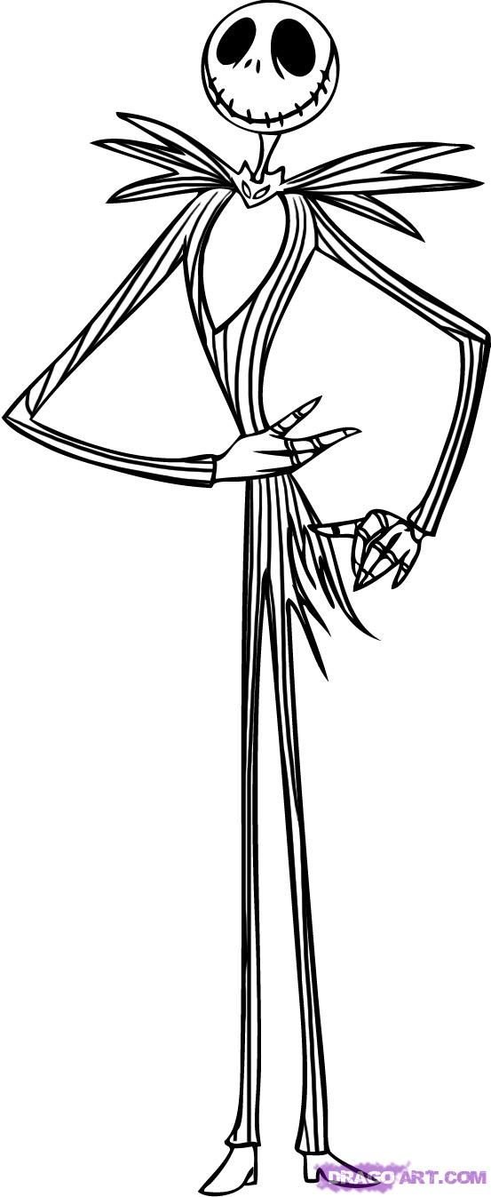 Jack skellington coloring pages printable for free download