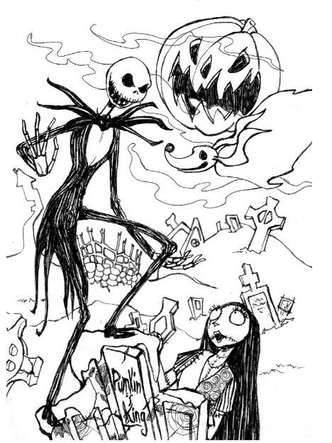 Jack skellington coloring page with wife coloring pages christmas coloring pages nightmare before christmas