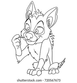 Hakuun coloring page wolf jackal coyote hyena liittyvã vektorikuva rojaltivapaa