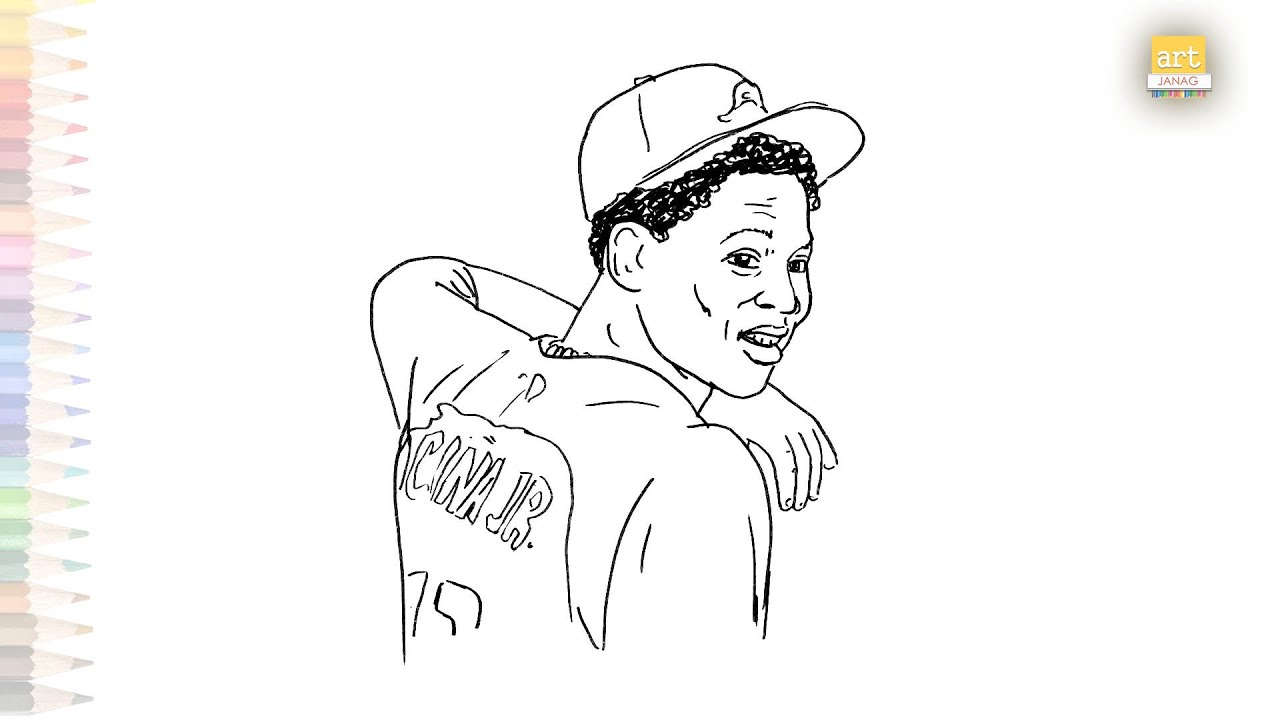 Jackie robinson drawings american baseball player drawing draw jackie robinson step by step