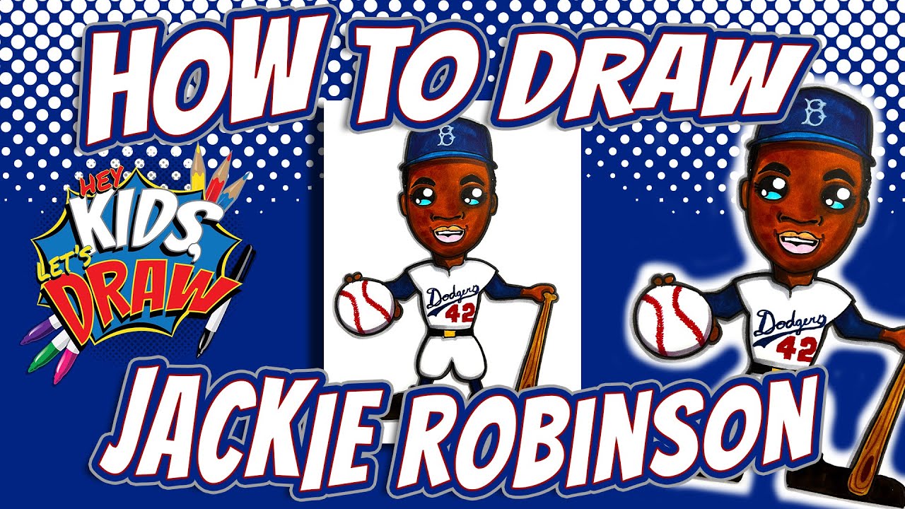 How to draw jackie robinson for kids