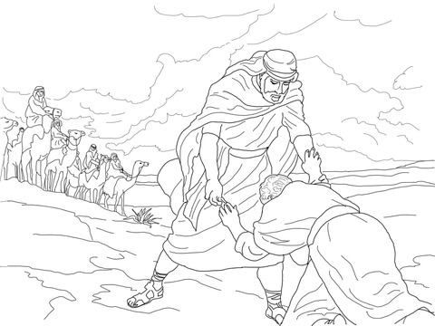 Esau forgives jacob coloring page free printable coloring pages