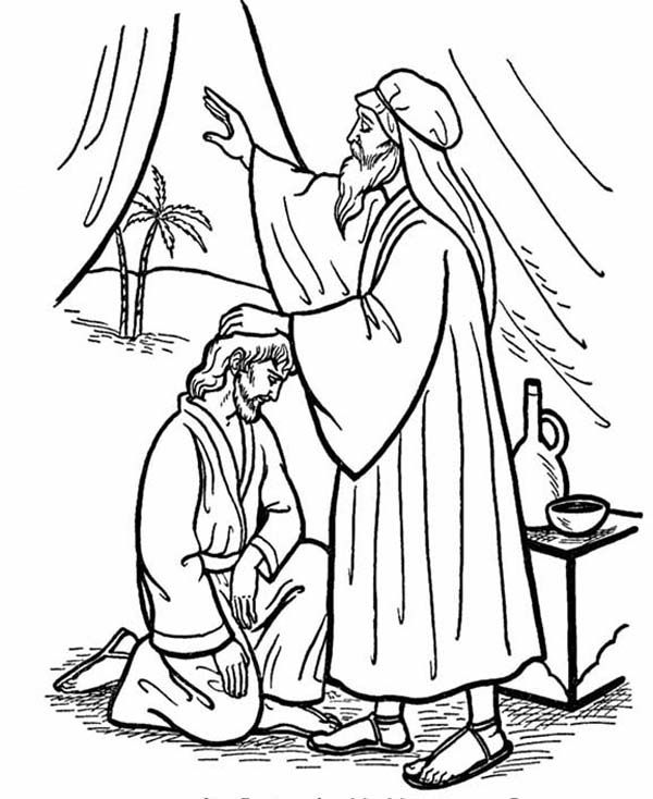 Isaac give his blessing to jacob in jacob and esau coloring page sunday school coloring pages bible coloring pages bible coloring