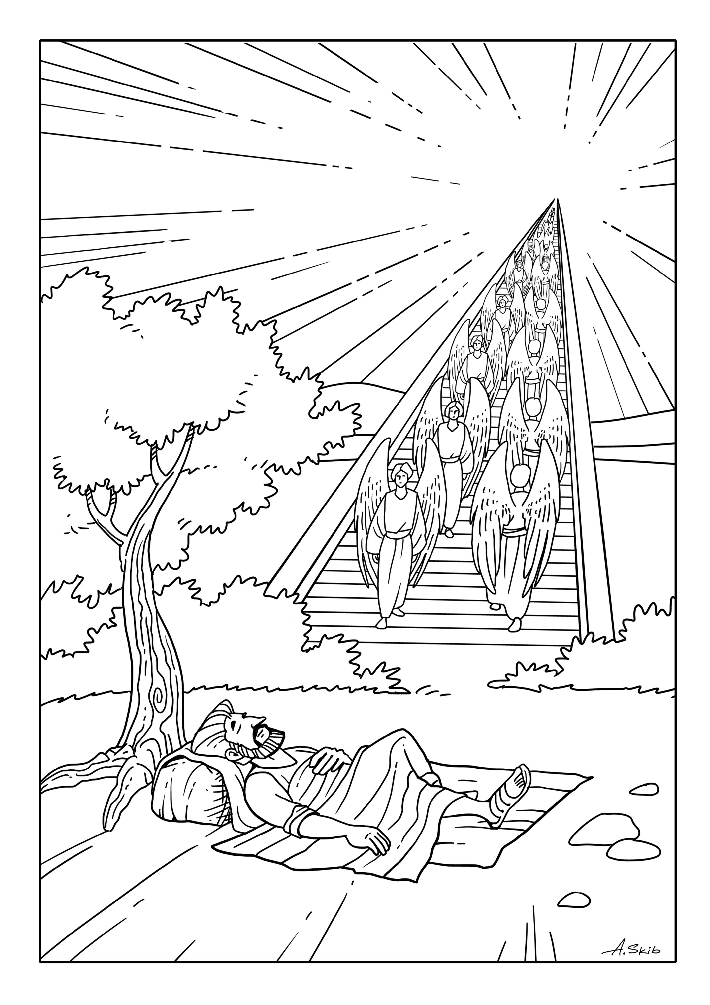 Jacobs dream bible coloring pages bible coloring bible crafts sunday school