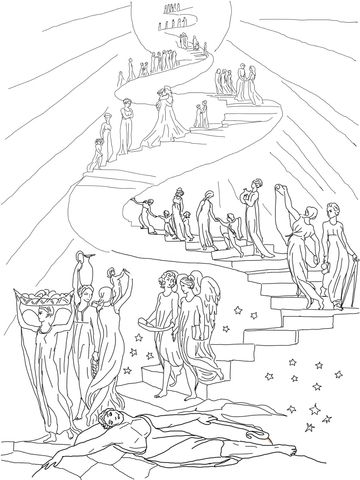 Jacobs ladder dream coloring page sunday school coloring pages jacobs ladder coloring pages