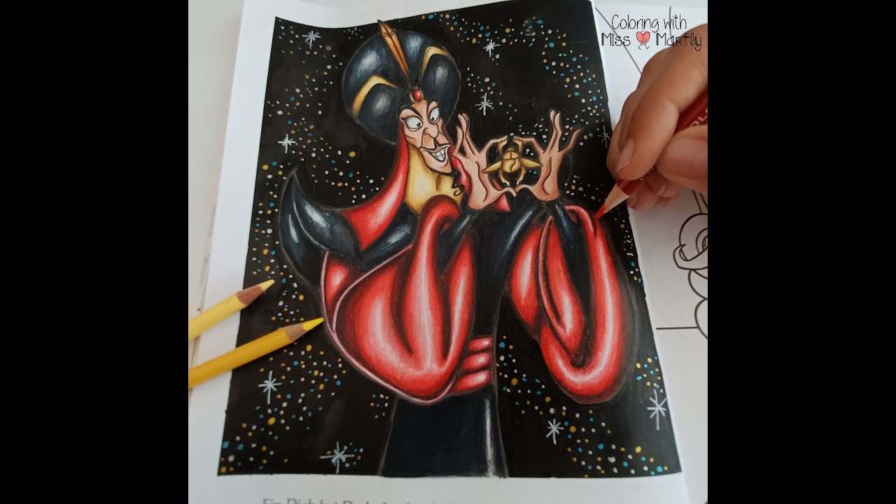 Coloring jafar fro disney book villains with prisacolor part