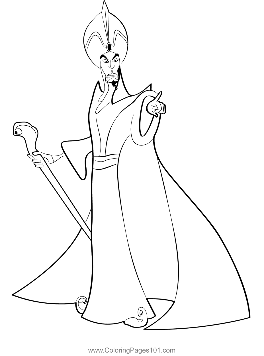 Villain jafar coloring page for kids