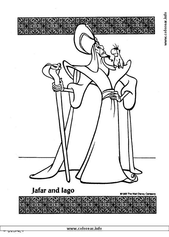 Jafar perhaps without iago for a silhouette left shoulder disney princess coloring pages coloring pages for kids coloring pages