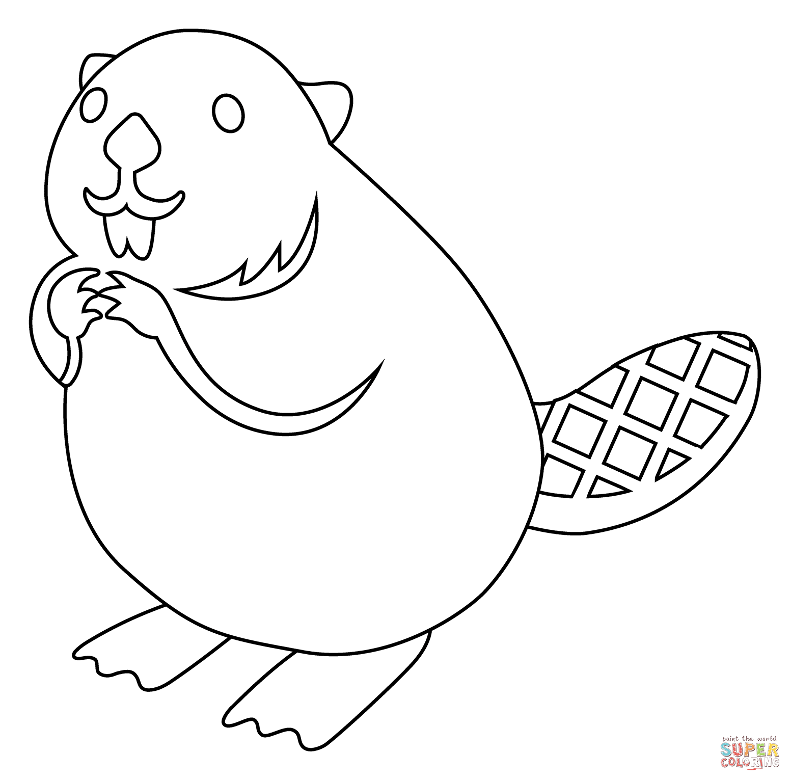 Beaver emoji coloring page free printable coloring pages